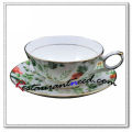 B161 200ml YAMI Salix Leaf Tea Cups & Saucers 2 Set